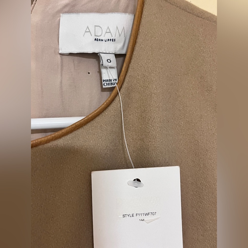 Adam Lippes - Brown Wool Midi Dress W/ Leather Trim size 0 - Picture 5 of 11